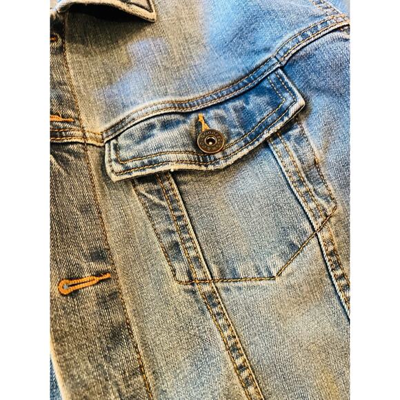 Men's Trucker Denim Jacket - Goodfellow & Co Blue L Denim Fall Coat - Picture 7 of 9